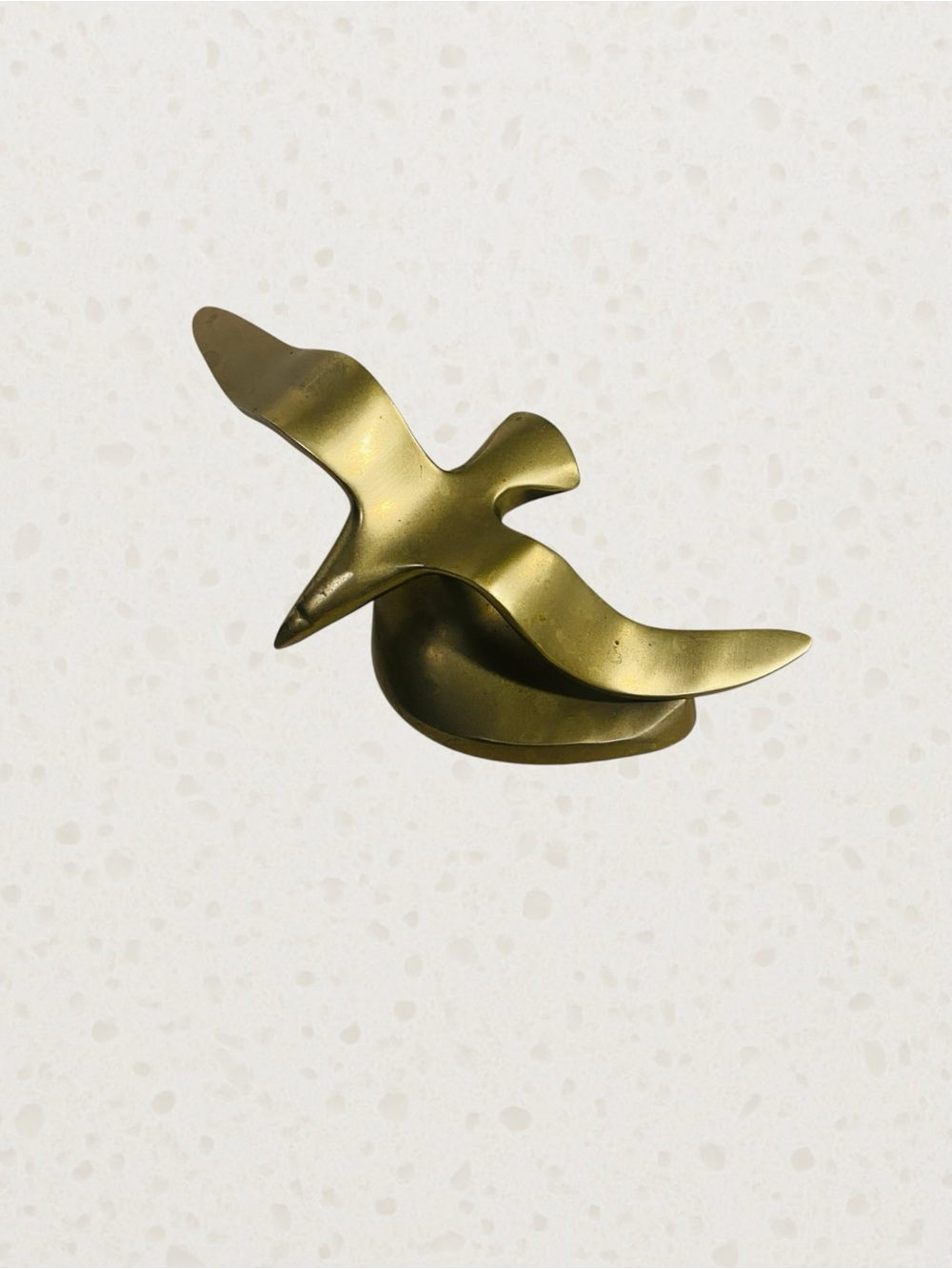 Vintage MCM Brass Seagull Bird Flight 6” Sculpture